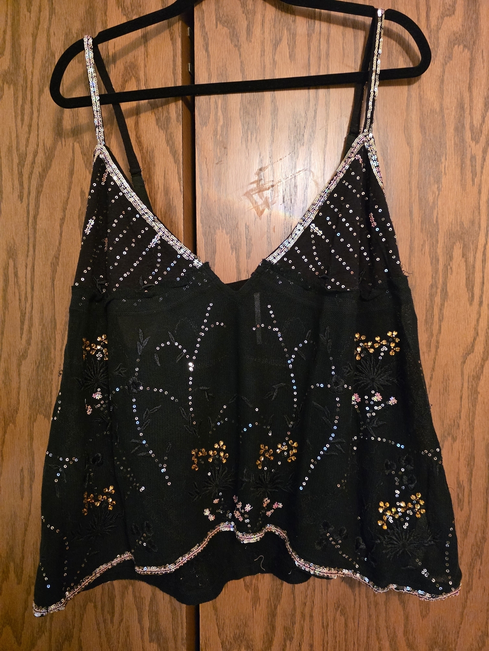 Free People Sequin Floral Cami Top